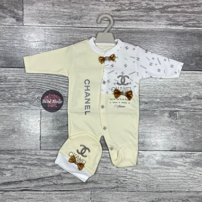 Grenouillère 2 pièces – CHANEL – Coton – Nouveau-né