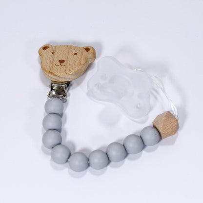 ALGO – Set de biberons en plastique anti-colique et sucette en silicone avec attache