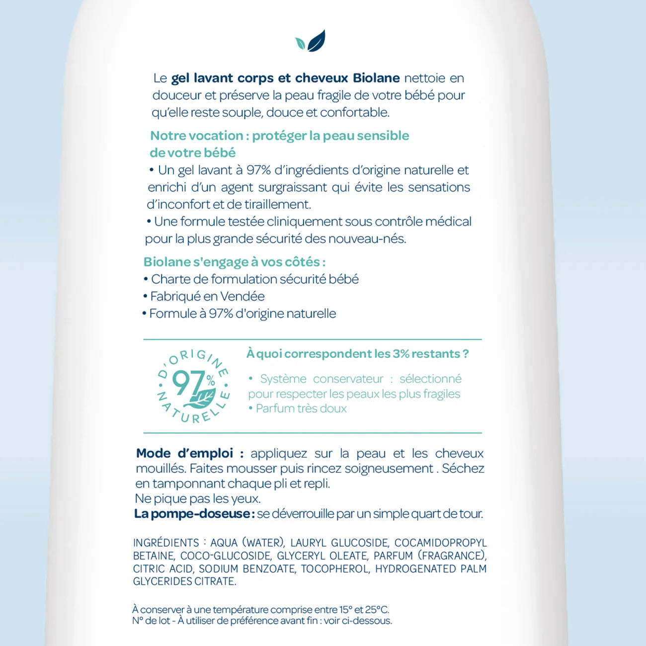Biolane - Gel lavant corps & cheveux 2 en 1
