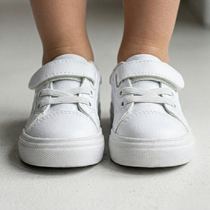 Chaussures bébé mixte en semi-cuir avec fermeture à scratch
