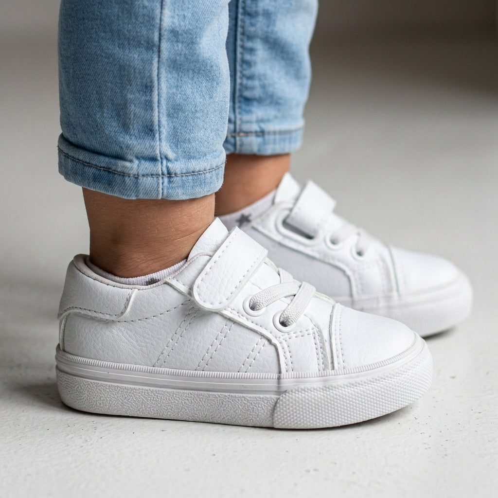 Chaussures bébé mixte en semi-cuir avec fermeture à scratch