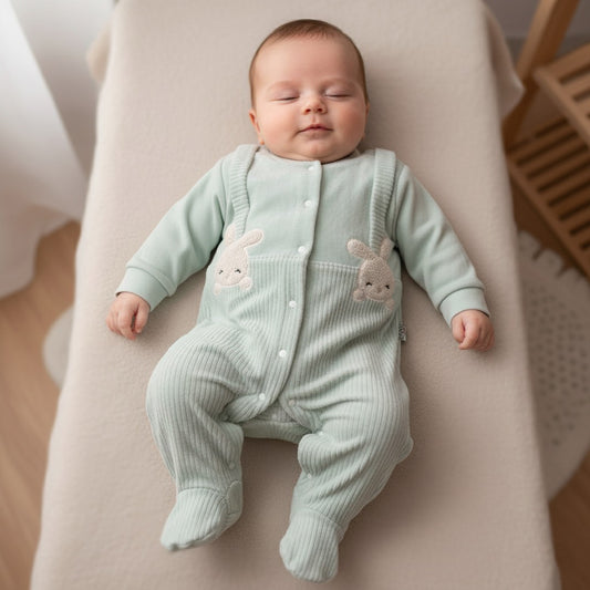 Grenouillère bébé en velours