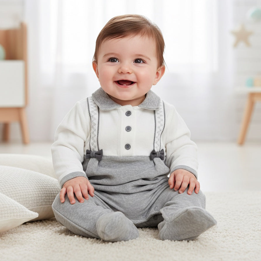 Grenouillère bébé en velours Bebelinna