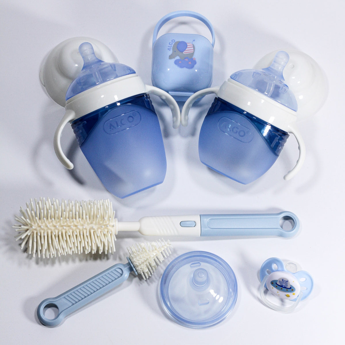 Coffret biberons et accessoires pour bébé – 7 pièces en silicone souple - ALGO - 9445