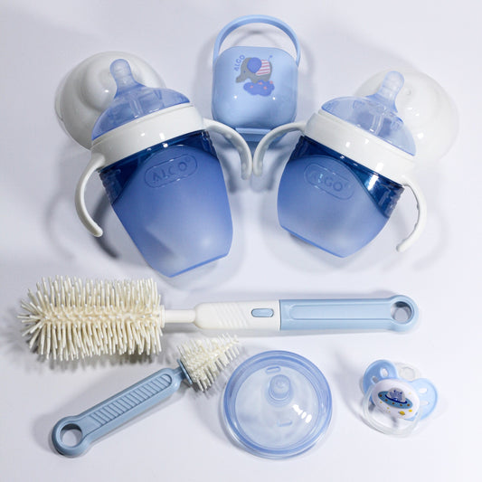 Coffret biberons et accessoires pour bébé – 7 pièces en silicone souple - ALGO - 9445