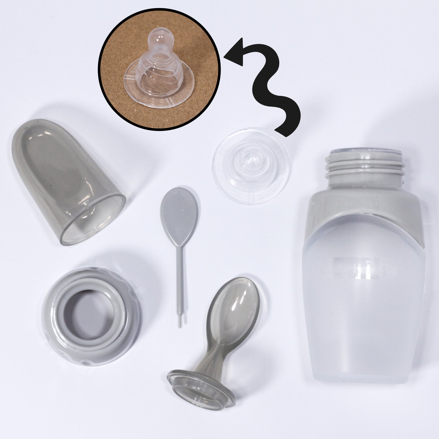 Biberon et Cuillere 2en1