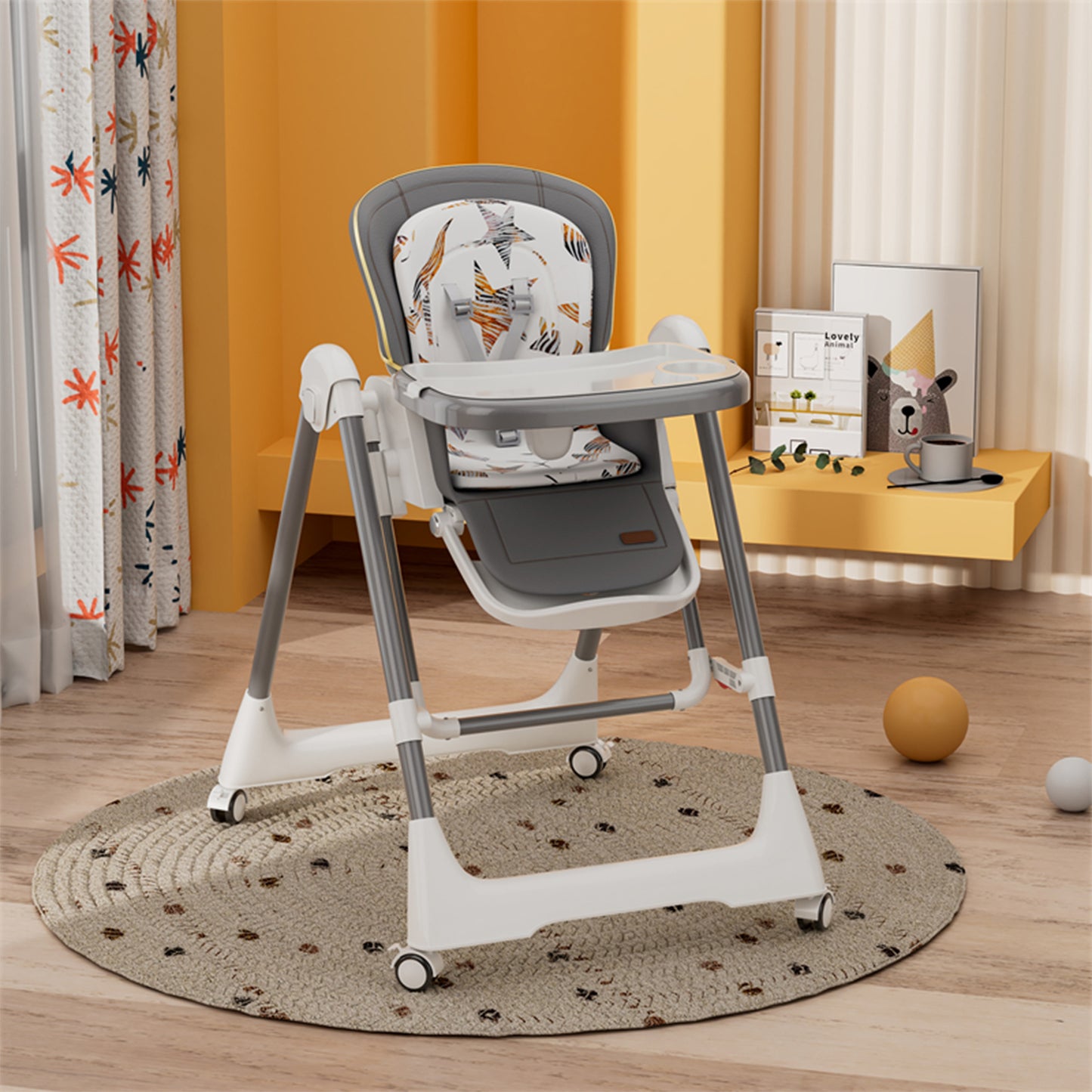 Kidilo – Chaise haute 2-en-1 avec fonction balançoire – Modèle 11-3