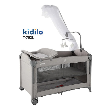 Kidilo – Lit bébé multifonction + parc de jeu  –  Model T-702L