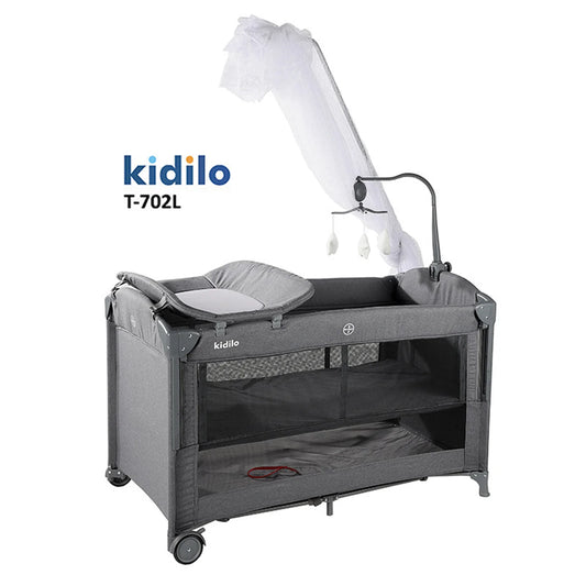 Kidilo – Lit bébé multifonction + parc de jeu  –  Model T-702L