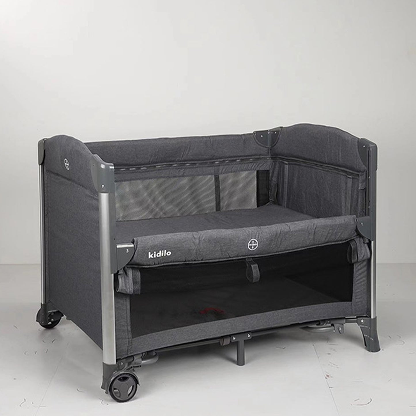 Kidilo – Lit bébé multifonction + parc de jeu + table à langer 5 en 1 – Modèle T-703M