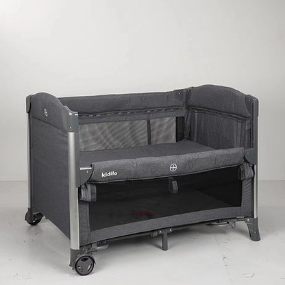 Kidilo – Lit bébé multifonction + parc de jeu + table à langer 5 en 1 – Modèle T-703M