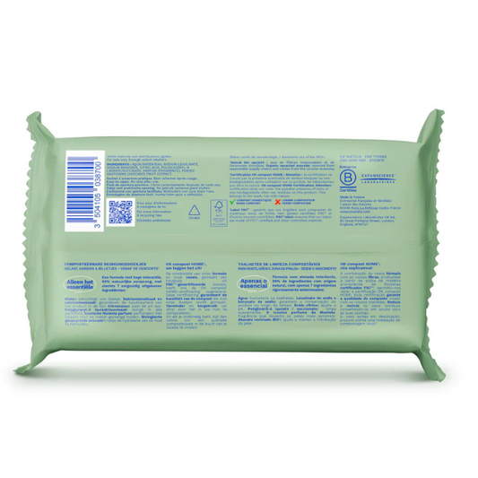 Mustela – Lingettes nettoyantes compostables x 60 pieces
