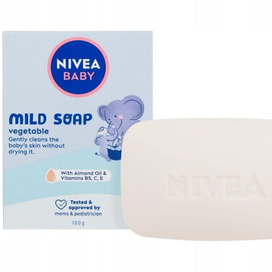 NIVEA – Baby Savon Doux Végétal à l’Huile d’Amande & Vitamines B5, C, E