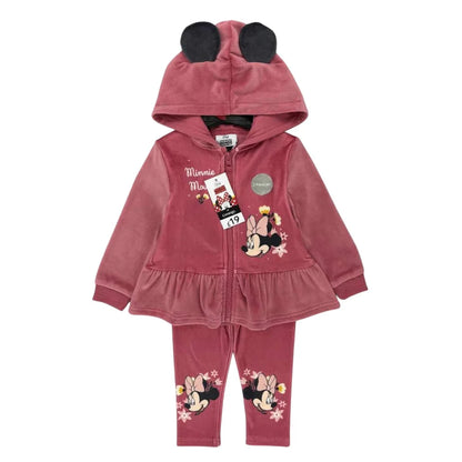 Disney – Ensemble 2 pièces en velours avec capuche (Minnie Floral)