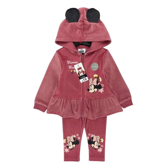 Disney – Ensemble 2 pièces en velours avec capuche (Minnie Floral)