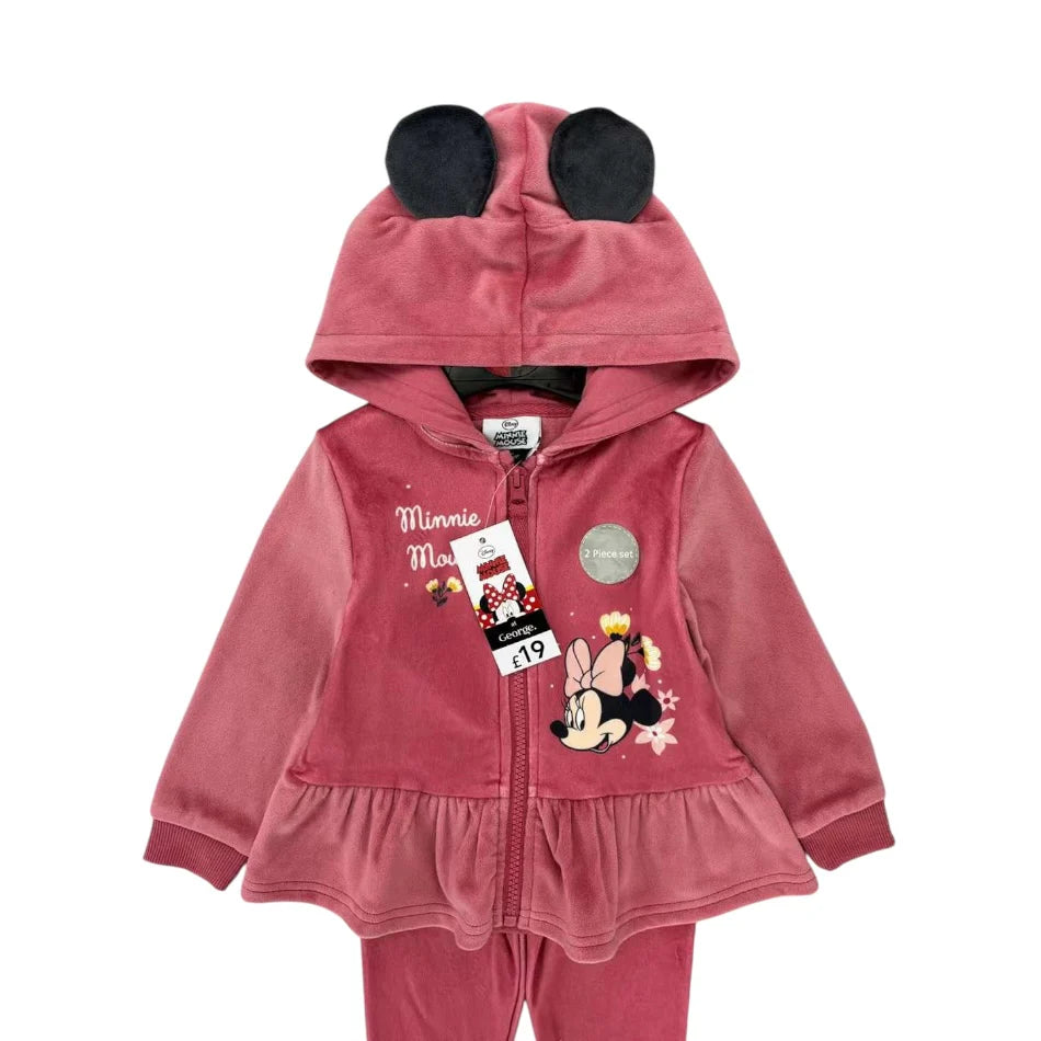 Disney – Ensemble 2 pièces en velours avec capuche (Minnie Floral)