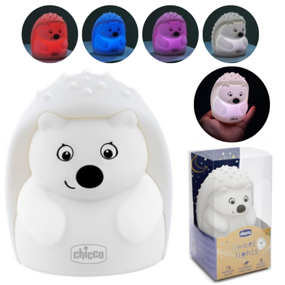 Chicco – Veilleuse Sweet Lights rechargeable et portable – Motif hérisson