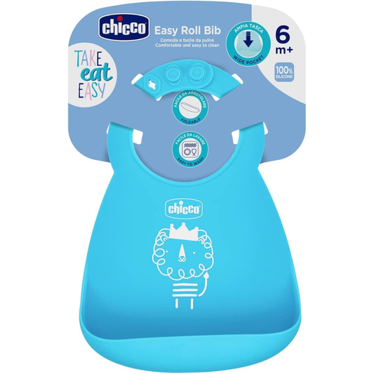 Chicco – Bavoir Easy Roll en Silicone Souple 6m+