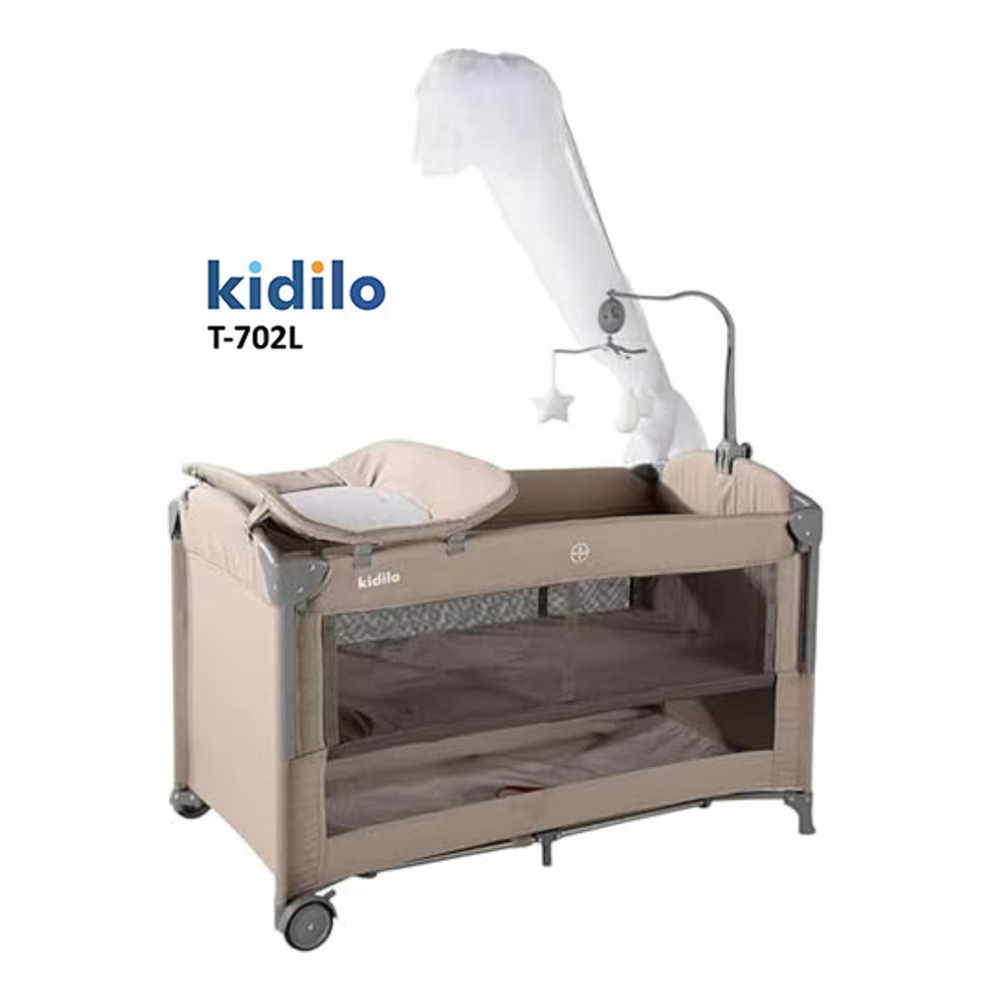 Kidilo – Lit bébé multifonction + parc de jeu  –  Model T-702L