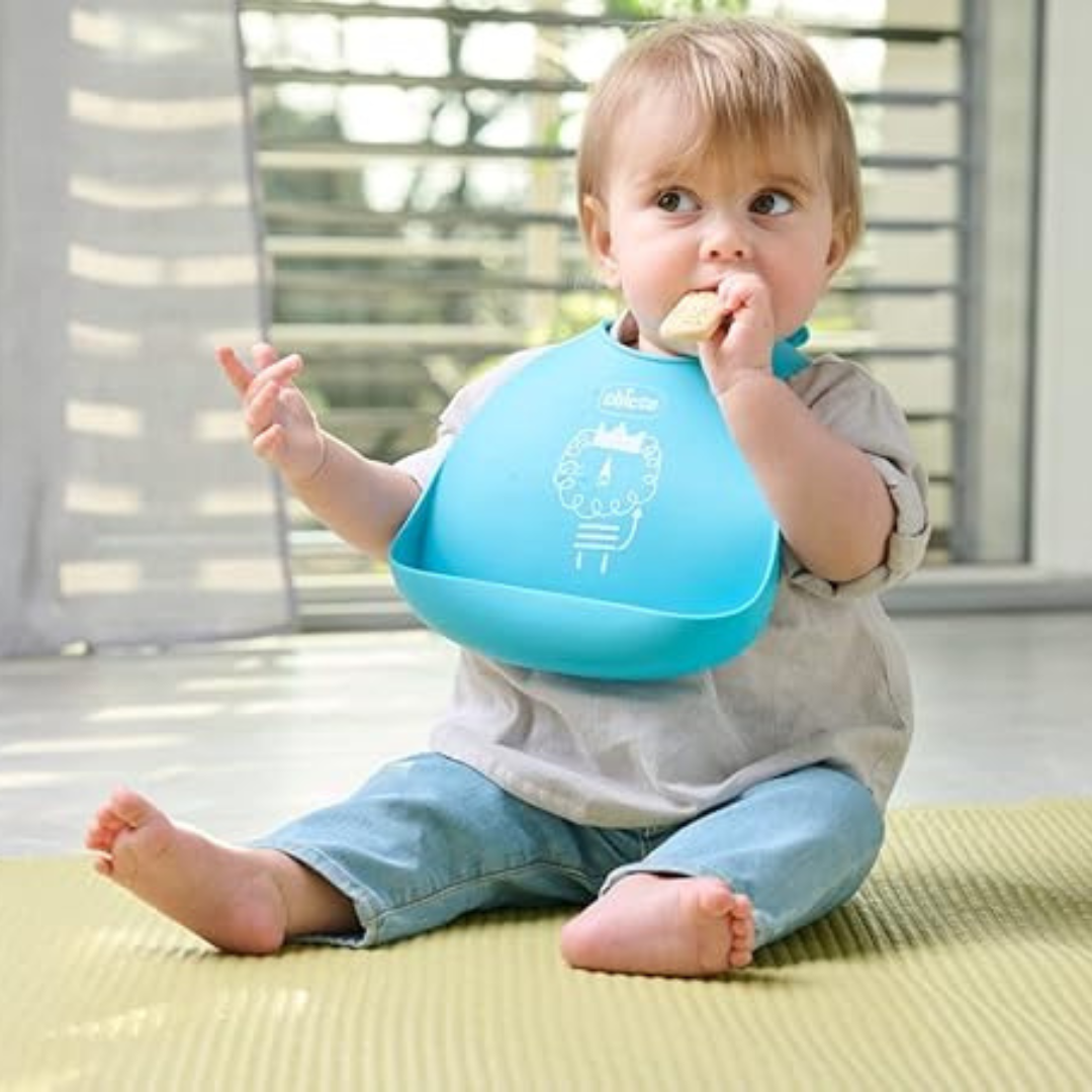 Chicco – Bavoir Easy Roll en Silicone Souple 6m+