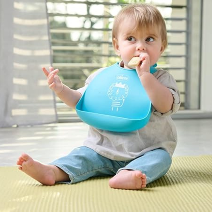 Chicco – Bavoir Easy Roll en Silicone Souple 6m+