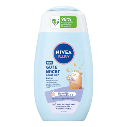NIVEA – Baby Lotion Bonne Nuit à l’Huile d’Amande & Vitamines B5, C, E – Formule Relaxante SleepEssence™