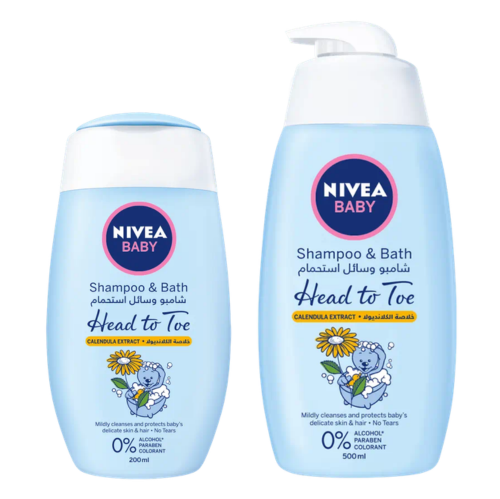 NIVEA – Baby Shampooing & Bain Head To Toe à l’Extrait de Calendula – Formule Sans Larmes