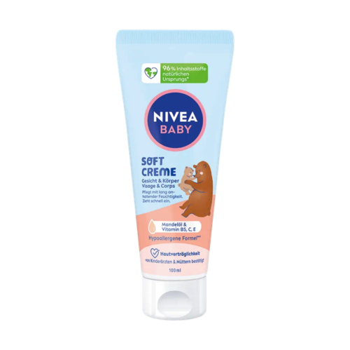 NIVEA – Baby Soft Crème Visage & Corps Hydratante à l’Huile d’Amande & Vitamines B5, C, E