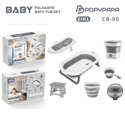Popypapa – Ensemble baignoire pliable pour bébé 6 en 1 - Model CB-96