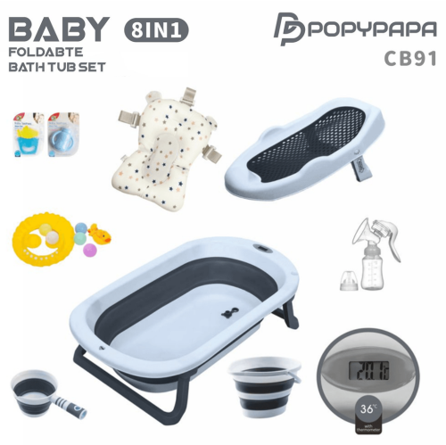 Popypapa – Ensemble baignoire pliable pour bébé 8 en 1