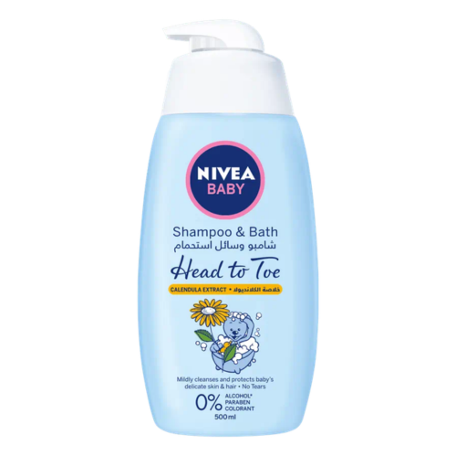 NIVEA – Baby Shampooing & Bain Head To Toe à l’Extrait de Calendula – Formule Sans Larmes