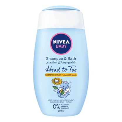 NIVEA – Baby Shampooing & Bain Head To Toe à l’Extrait de Calendula – Formule Sans Larmes