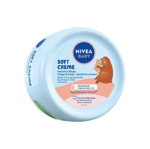 NIVEA – Baby Soft Crème Visage & Corps Hydratante à l’Huile d’Amande & Vitamines B5, C, E