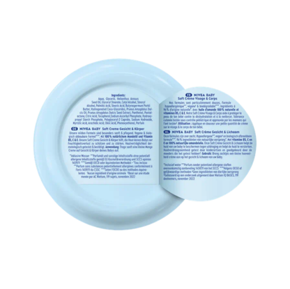 NIVEA – Baby Soft Crème Visage & Corps Hydratante à l’Huile d’Amande & Vitamines B5, C, E