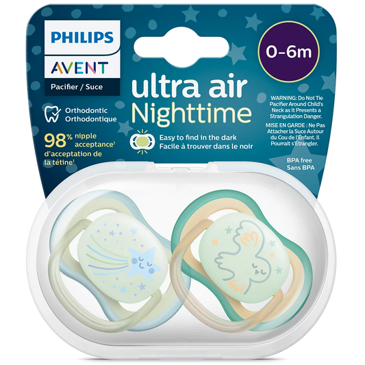Philips Avent - Sucette 2 pieces - Ultra Air Nighttime SCF376/17