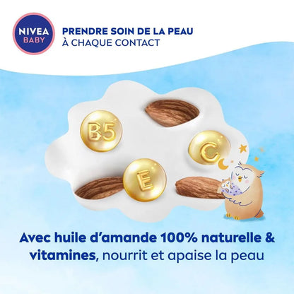 NIVEA – Baby Lotion Bonne Nuit à l’Huile d’Amande & Vitamines B5, C, E – Formule Relaxante SleepEssence™