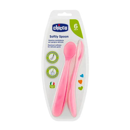 Chicco – Lot de 2 cuillères en silicone Super Soft pour bébé 6m+