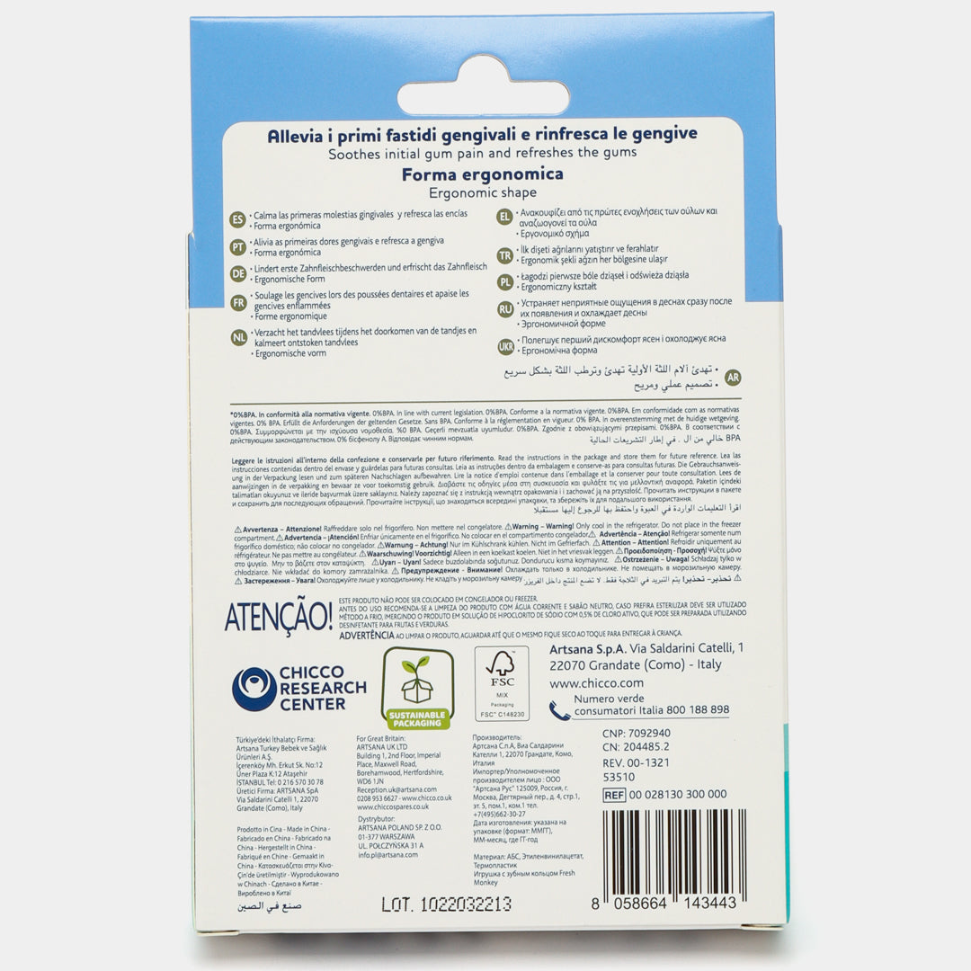 Chicco – Anneau de dentition réfrigérant Singe 4m+