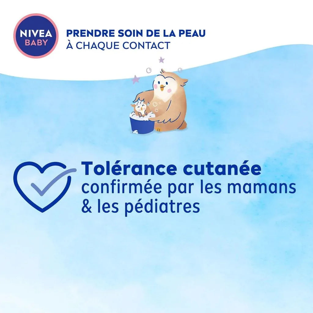 NIVEA – Baby Bain & Shampooing Bonne Nuit à l’Huile d’Amande & Vitamines B5, C, E – Formule Relaxante SleepEssence™
