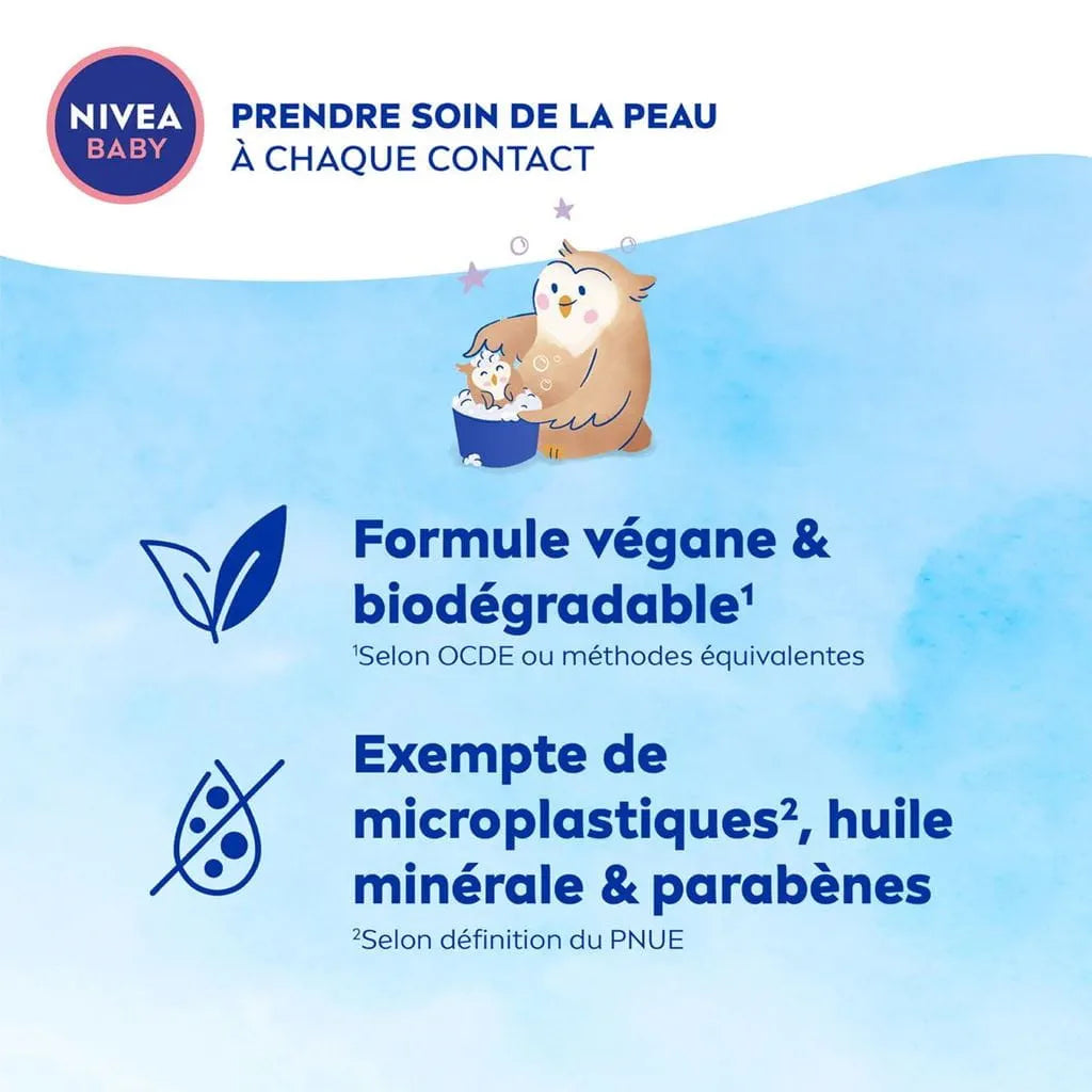NIVEA – Baby Bain & Shampooing Bonne Nuit à l’Huile d’Amande & Vitamines B5, C, E – Formule Relaxante SleepEssence™