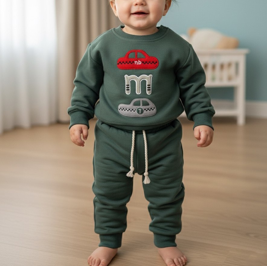 Ensemble jogging bébé motif voitures - Mini Bello