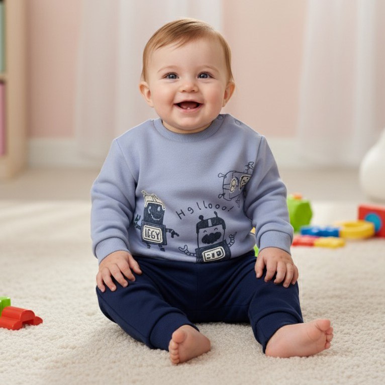 Ensemble jogging bébé motif robot - Iggy