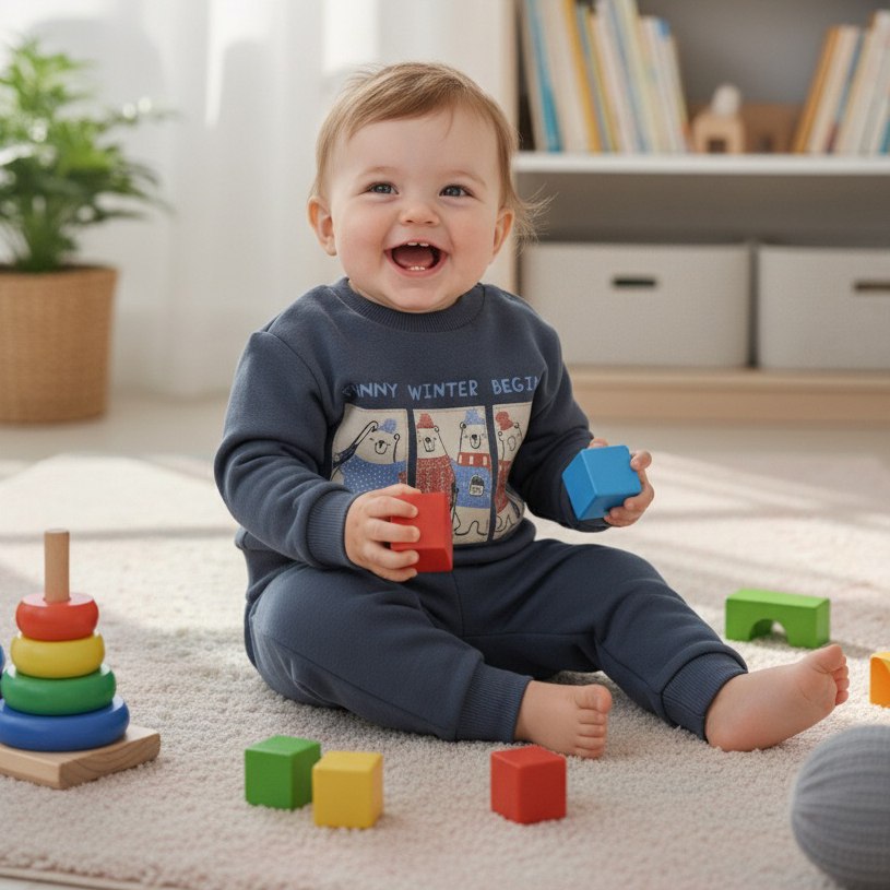 Ensemble jogging bébé motif ours polaire – Iggy