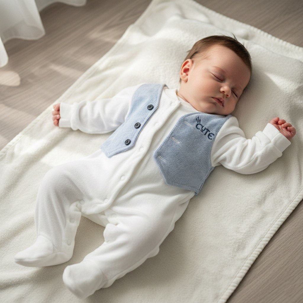 Grenouillère bébé en velours