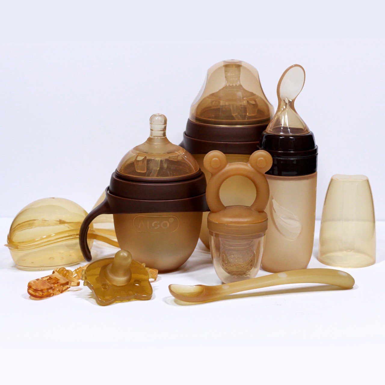 Coffret biberons et accessoires pour bébé – 6 pièces en silicone souple - ALGO