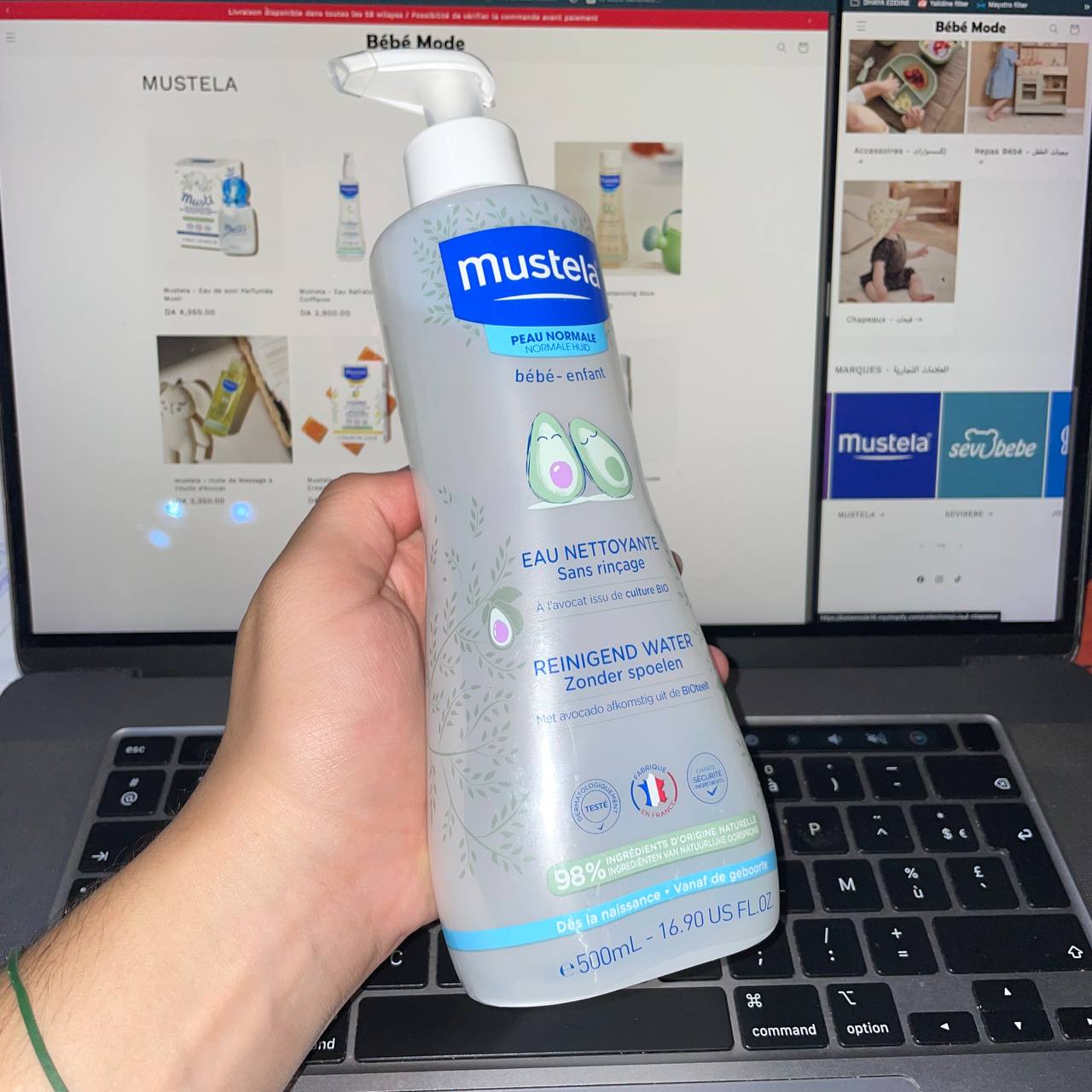 Mustela - Eau Nettoyante Bébé Sans Rinçage à l'Avocat