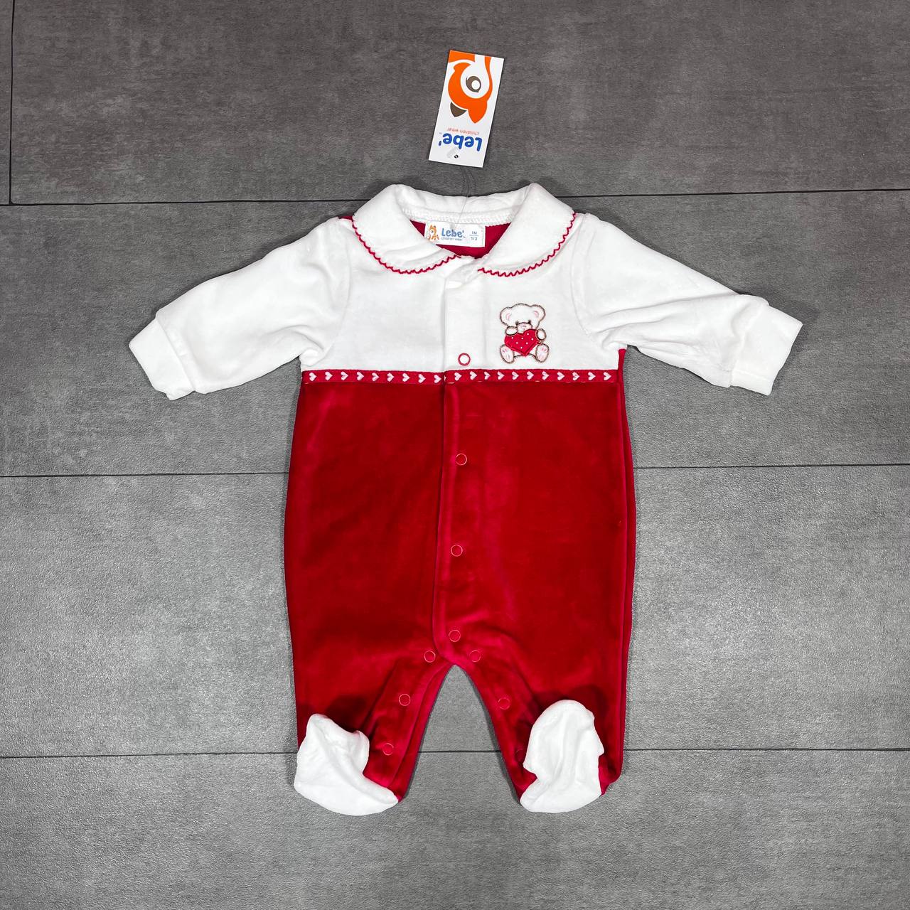 Grenouillère bébé en velours