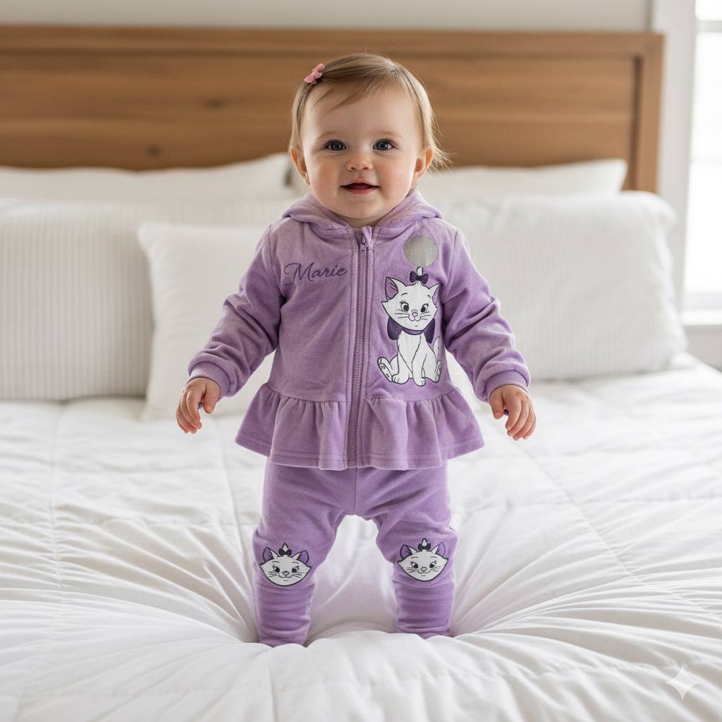 Disney - Ensemble en velours 2 pièces avec capuche “Marie” – Violet