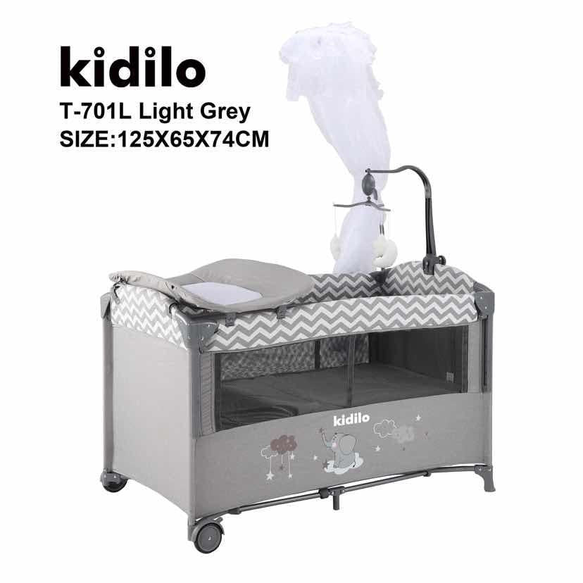 Kidilo – Lit bébé multifonction + parc de jeu  –  Model T-701L