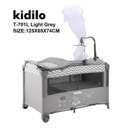 Kidilo – Lit bébé multifonction + parc de jeu  –  Model T-701L